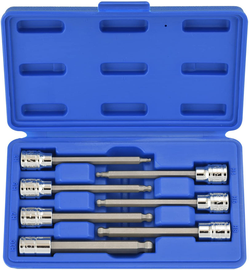 Set of drill bits in a blue case