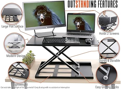 Stand Up Riser Adjustable Standing Rising Desk Table Stand Up Riser Desktop – JABETC