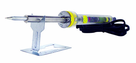 Soldering iron with a stand on a white background