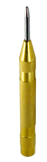 5" Brass Body Automatic Center Punch for Wood Metal Steel Leather