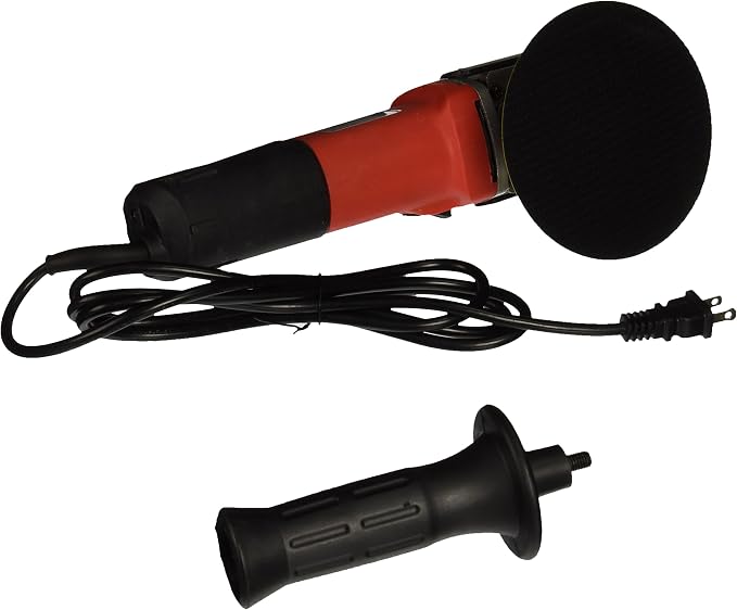 Black and red handheld tool with a cord on a white background