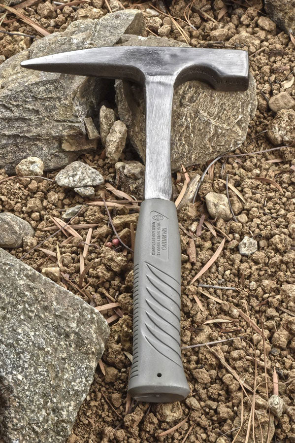 Rock Pick Hammer with Rubberized Handle & Plastic Tip Cover