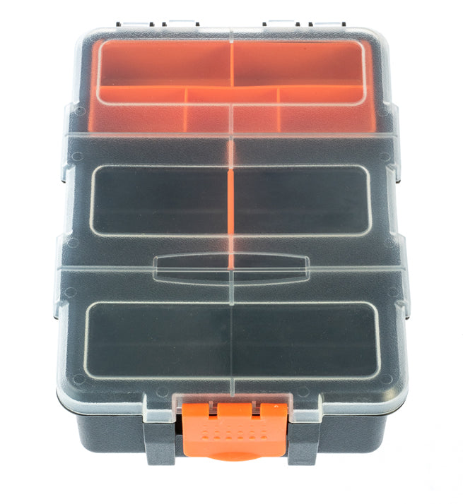 Plastic Storage Box Multi-Section with Removable Tray & Divider 8.1/2" x 6" x 2.3/4"