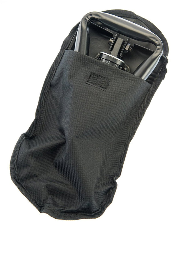 Black protective cover for a camera lens on a white background