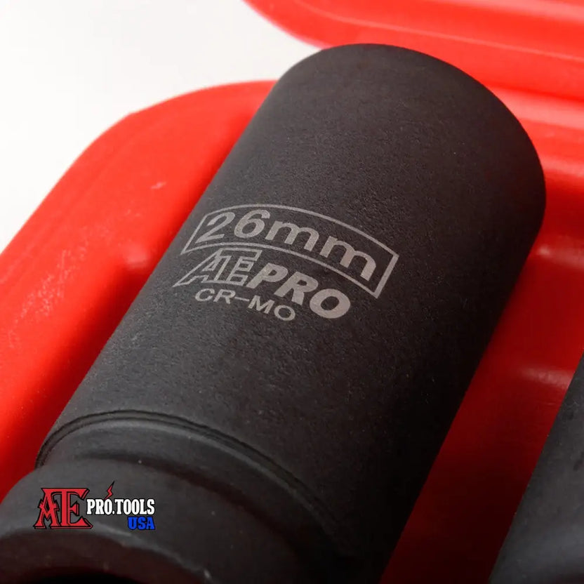 9 Piece 3/4" Drive Black Air Deep Impact Socket Set (Metric)