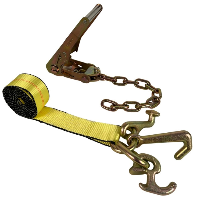 2" X 8' CAR TIE DOWN CHAIN RATCHET STRAPS - JABETC