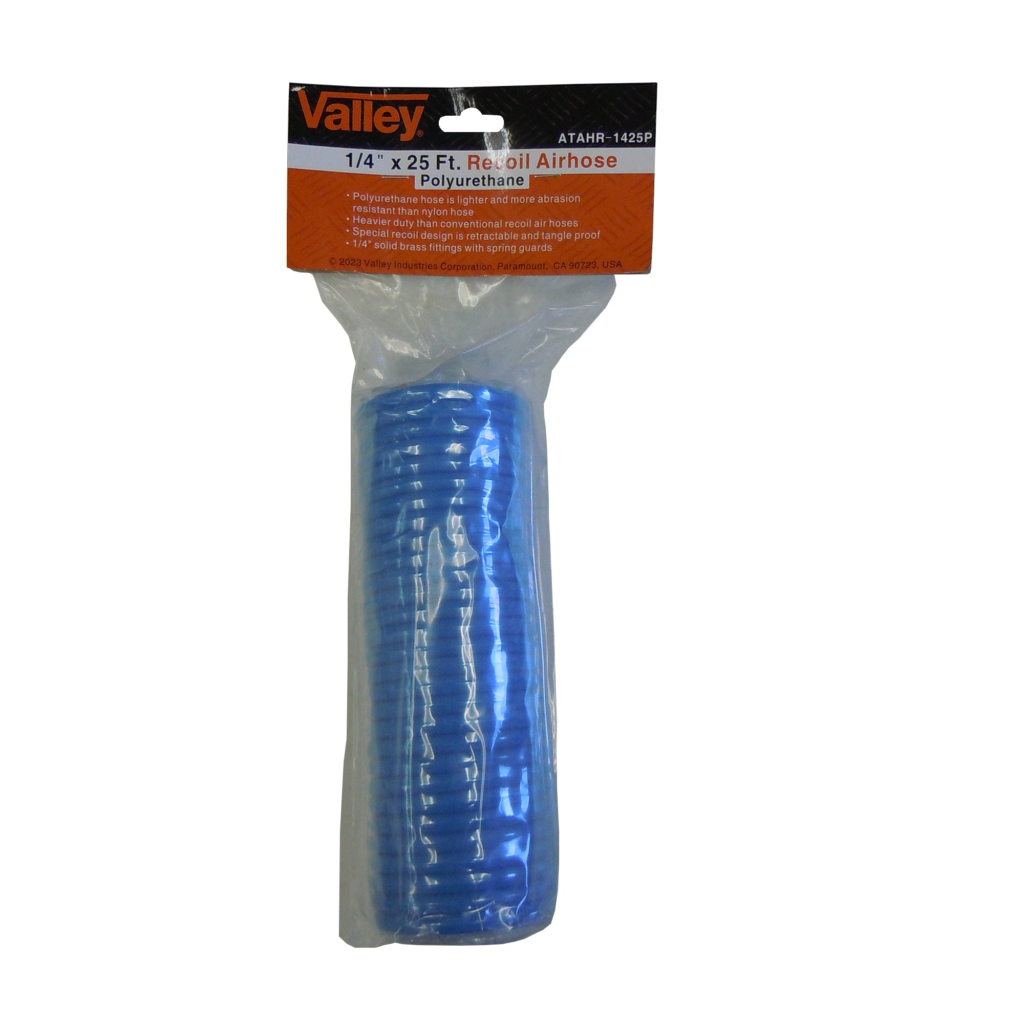 1/4" 25 Foot Blue Pneumatic Recoil Air Hose - JABETC