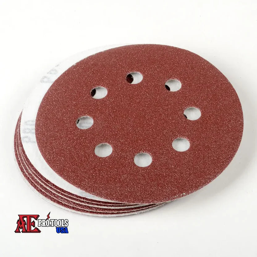 10pcs 100 Grit 5" Hook and Loop Sanding Discs with Dust Holes