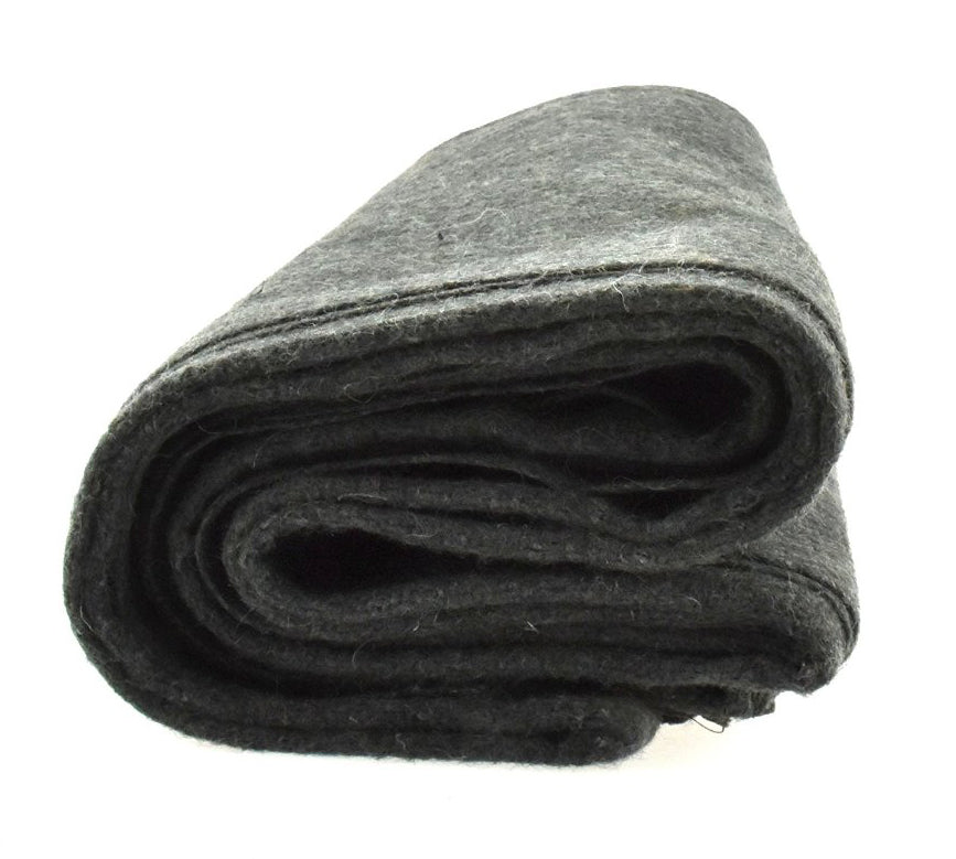 A folded piece of dark gray felt fabric, showing its textured, fibrous surface, photographed on a plain white background.