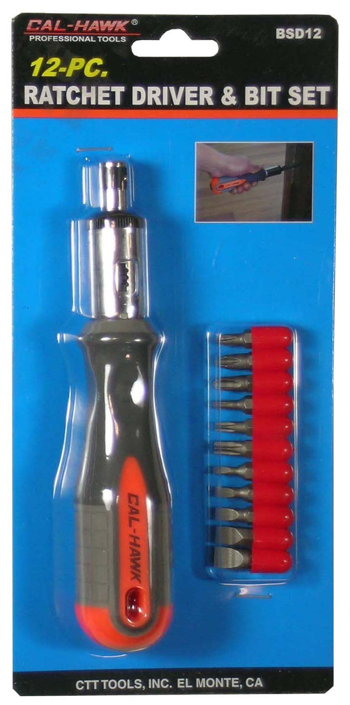 Ratchet Screwdriver and Bit Set, 12 Piece