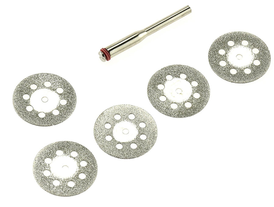6 Piece 1/8" Shank Diamond Cutting Discs