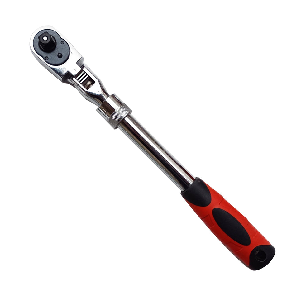 3/8"x1/4" Dual Drive Flexible Extendable Socket Ratchet Handle w/ Cushion Grip