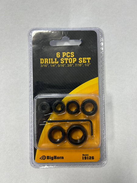BigHorn 19126 Drill Bit Depth Stop Collar Set 6 pc - JABETC