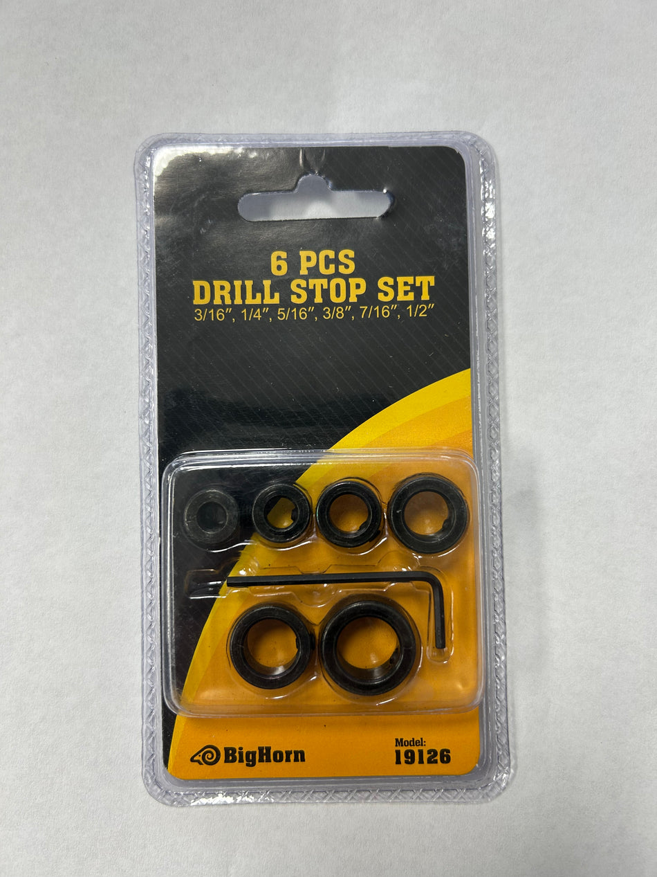 BigHorn 19126 Drill Bit Depth Stop Collar Set 6 pc - JABETC