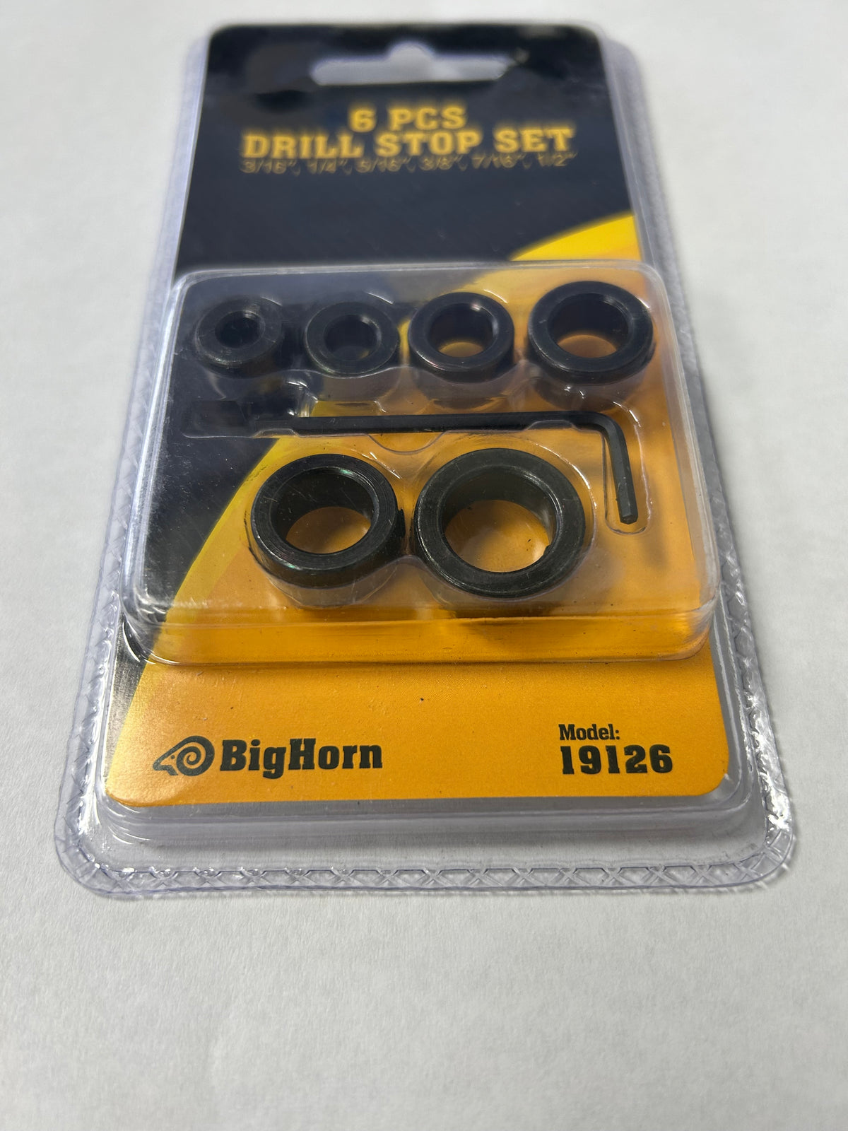 BigHorn 19126 Drill Bit Depth Stop Collar Set 6 pc - JABETC
