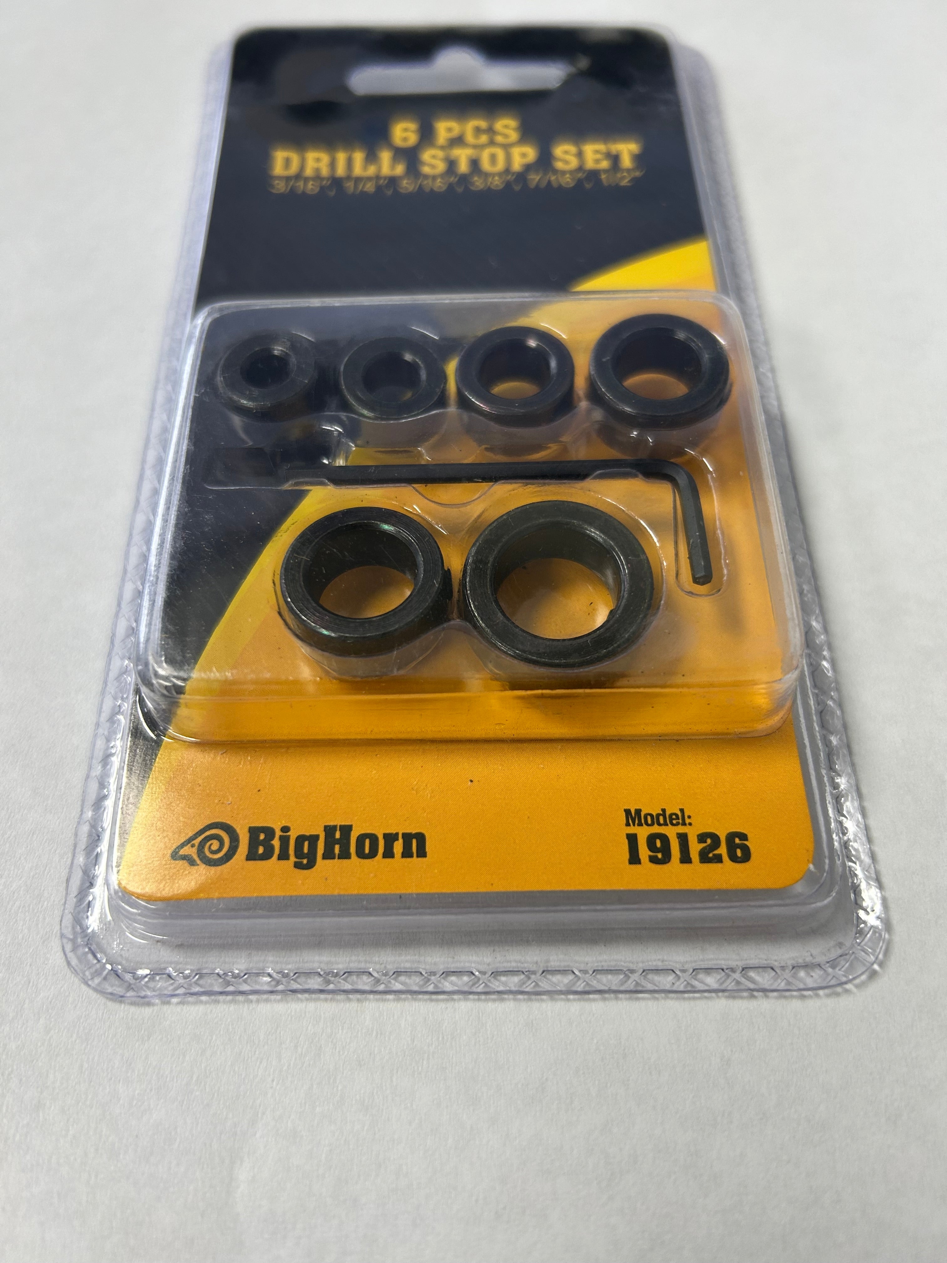 BigHorn 19126 Drill Bit Depth Stop Collar Set 6 pc - JABETC