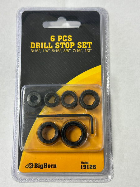 BigHorn 19126 Drill Bit Depth Stop Collar Set 6 pc - JABETC