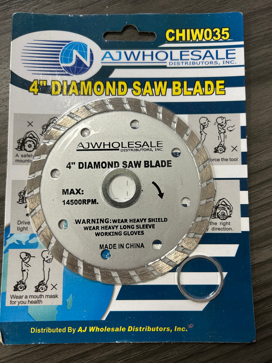 4" Diamond Blade For Grinder or Saw - JABETC