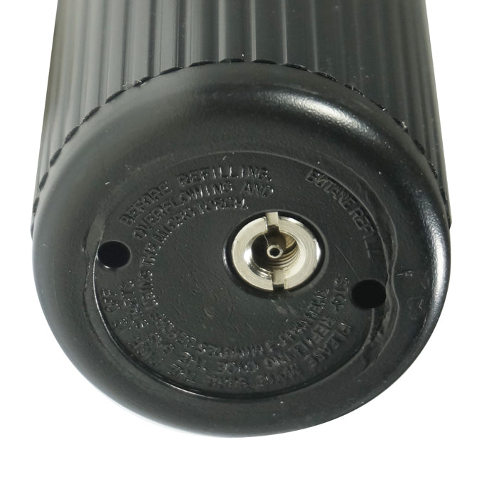 Close-up of a black outdoor light fixture on a white background