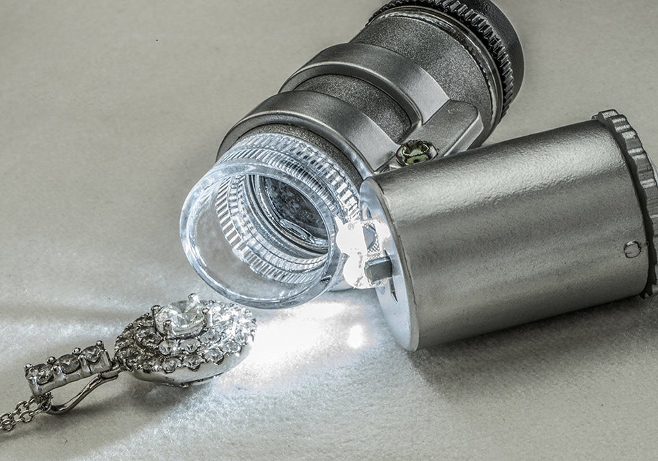 Illuminated Lighted Handheld Mini Tiny Pocket Small Magnifier Microscope Tool