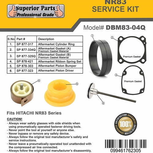DBM83-04Q Rebuild Kit for Hitachi NR83A Framing Nailer Nail Gun WM - JABETC