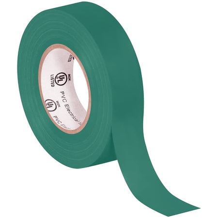 Green electrical tape with UL certification on a white background