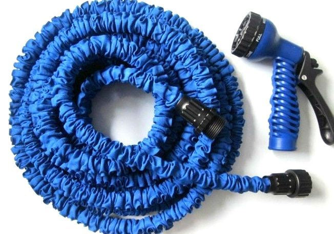 50 Foot Expanding Shrinking Retracting Water Watering Garden Hose with Nozzle - JABETC