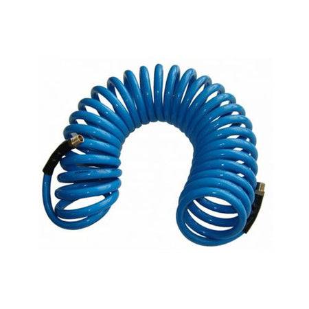 50' Flexible Blue Recoil Air Hose with 1/4" Fittings Coil Flex - JABETC