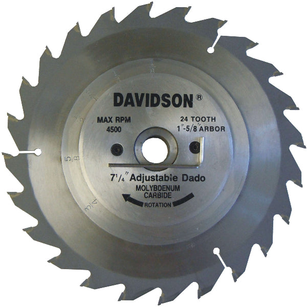 Circular saw blade with Davidson branding on a white background