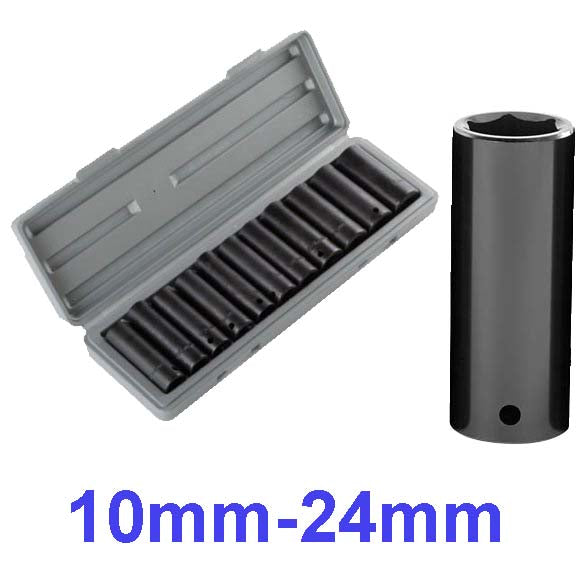 1/2" Drive Deep Air Impact Socket Set Metric