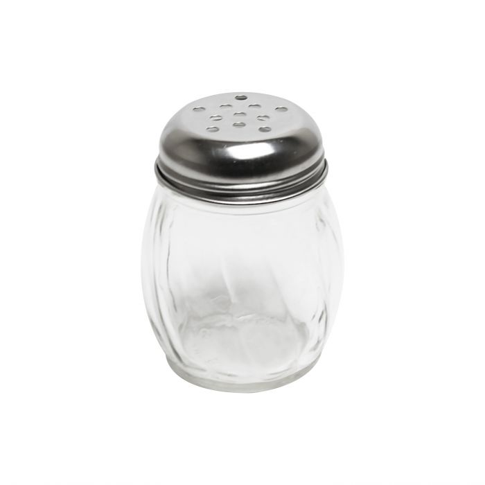 Glass Perforated Swirl Parmesan Cheese Dispenser / Kosher Salt Shaker, Each