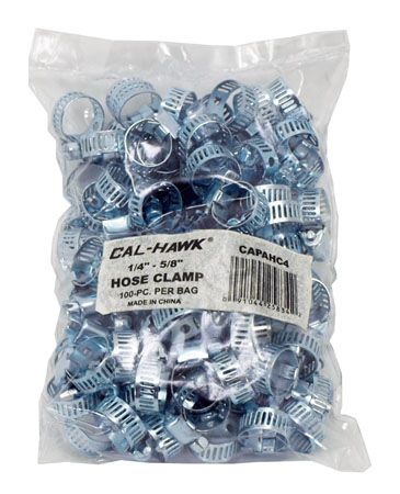 100 Piece Bag of Steel Hose Clamps 1/4" - 5/8"