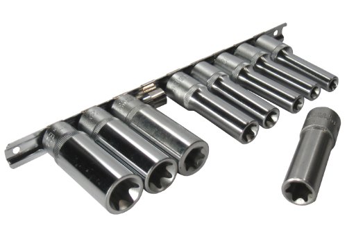 9-Pc 1/2" Drive Female E-Star Socket Set Inside Deep Torx Bit