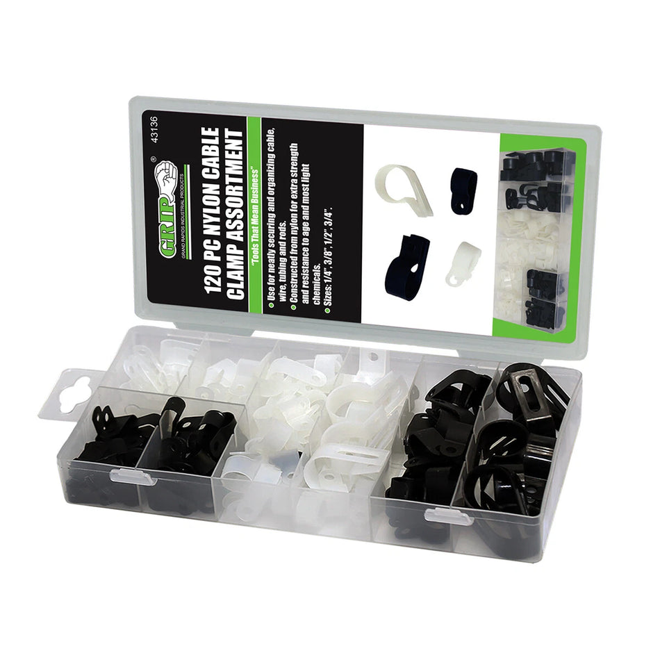 Nylon Cable Clamp Assortment 120-pcs