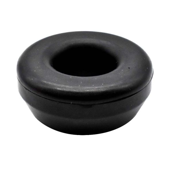 Black rubber bushing on a white background