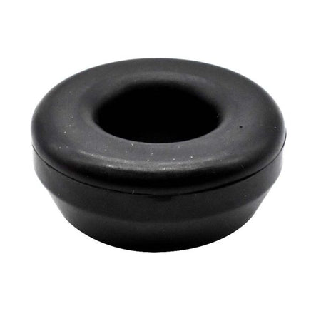 Black rubber bushing on a white background