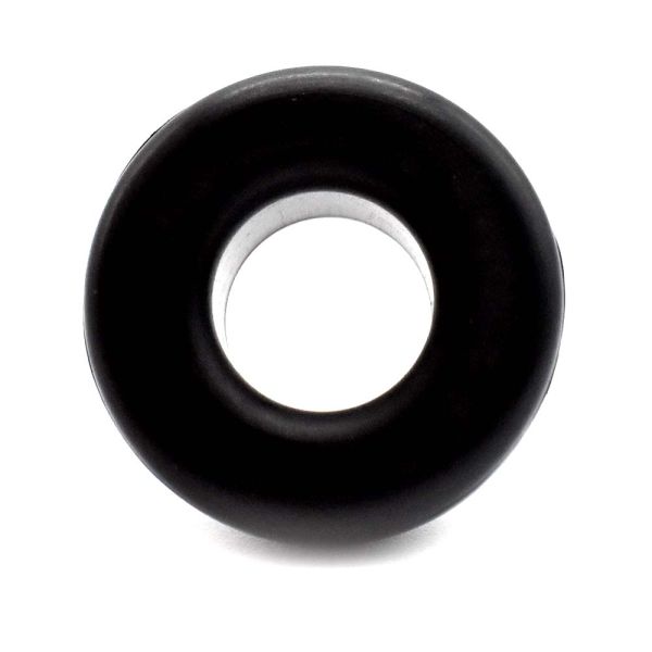 Black rubber bushing on a white background