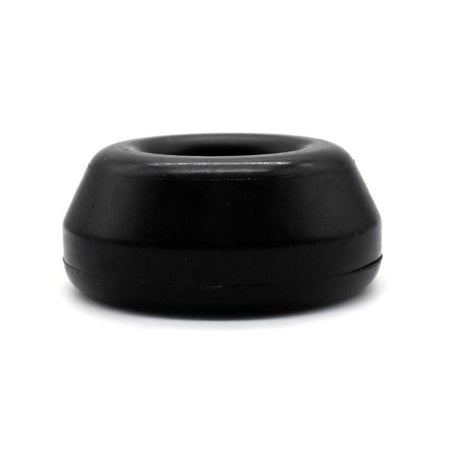 Black rubber bushing on a white background