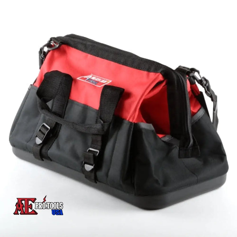 Black and red tool bag with AE Protools USA logo on a white background