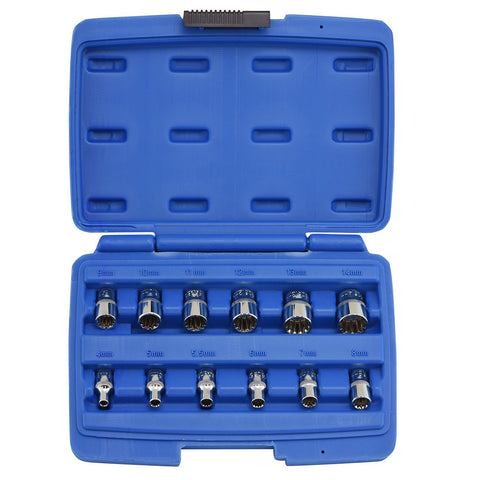 3/8" Drive Socket Wrench Tool Set Kit for Removing Rounded Damaged Bolts Nuts - tool
