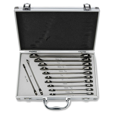 SAE Size Gear Head Combination Ratchet Box End Wrench Ratcheting End Tool Set - tool