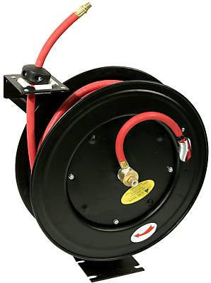 1/2" 50 Foot Self Winding Retracting Air Hose Reel - tool