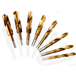 8 Piece Titanium Silver Deming Drill Bit Set - tool
