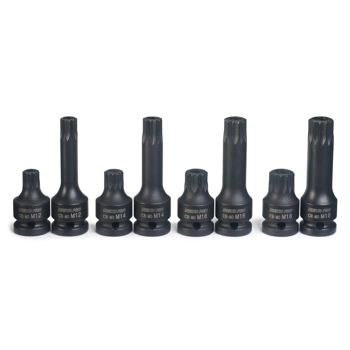 8 Piece 1/2" Drive Xzn Triple Square Spline Tamperproof Socket Wrench Tool Set - tool
