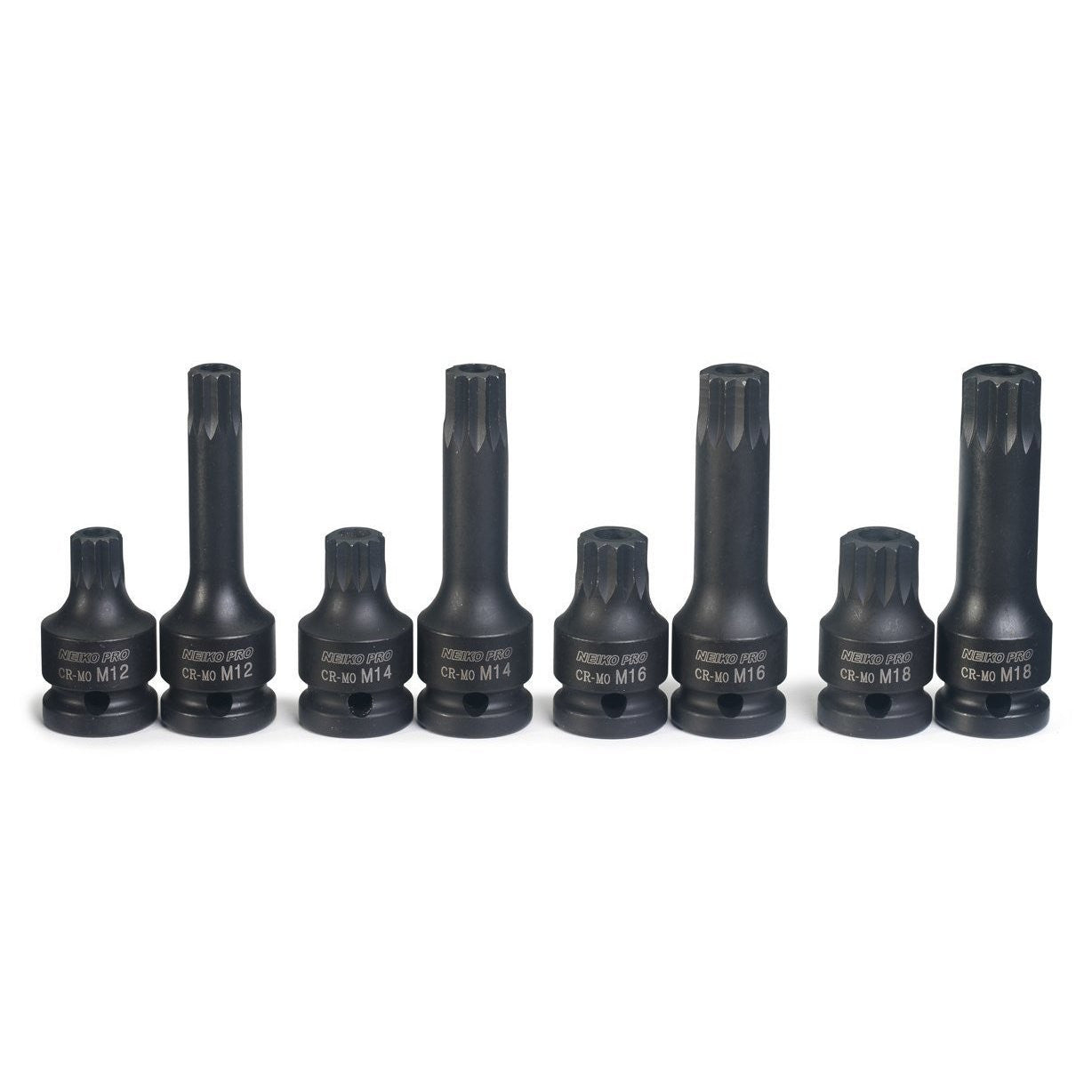 8 Piece 1/2" Drive Xzn Triple Square Spline Tamperproof Socket Wrench Tool Set - tool