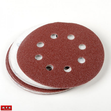 10pcs 60 Grit 5" Hook and Loop Sanding Discs with Dust Holes - tool