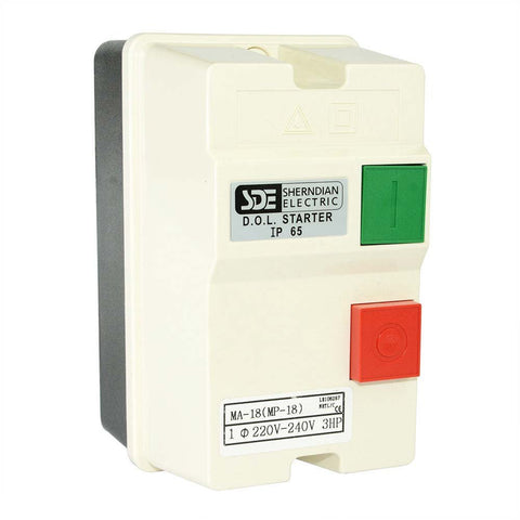 Single 1-Phase, 220-240-Volt, 3-HP Magnetic Starter Control Switch - tool
