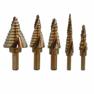 Spiral Variable Multi Step Down Drill Bit Unibit Tool Uni Stepped Colbalt Set - tool