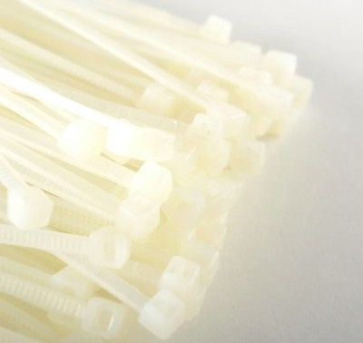 50 Piece Pack of 11" Long White Plastic Cable Zip Pull Tie Tye Cabletie Clamp - tool