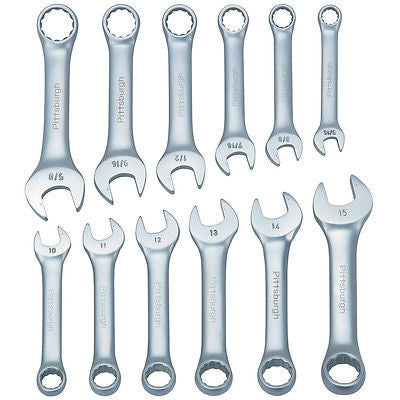 12 Piece Short Length End Stubby Wrench Set - tool